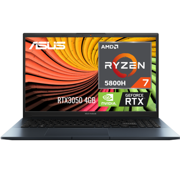 LAPTOP ASUS VIVOBOOK PRO M6500QC, AMD RYZEN 7-5800H, 16 GB, SSD 512 GB, RTX 3050 4GB, 15.6"